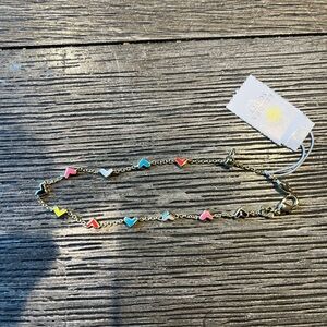 Haven Heart gold chain multi color bracelet